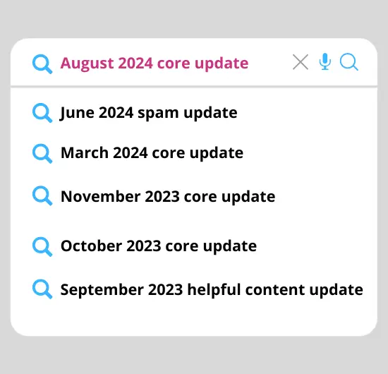 Search illustration regarding the updates