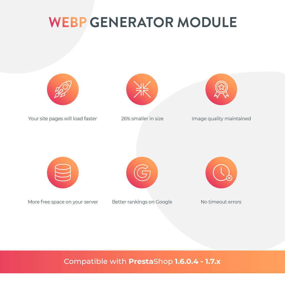Módulo generador webp - Compatible con PrestaShop 1.6.0.4 - 1.7.x.