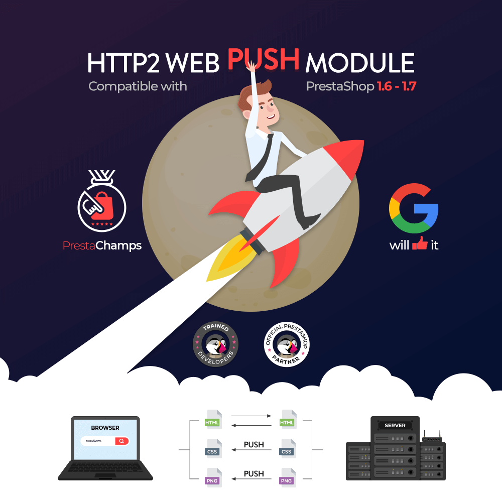 HTTP2 web push module